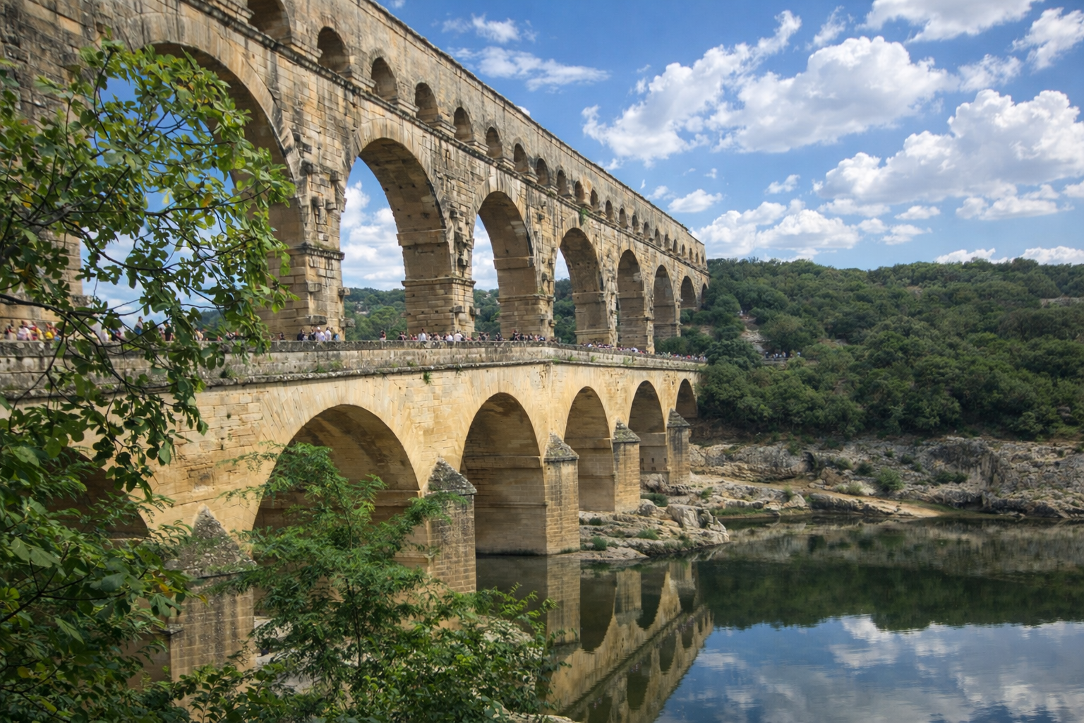 Featured image: The Pont du Gard near Nîmes, France – a UNESCO-listed Roman aqueduct crossing the Gardon River, built in the 1st century AD.